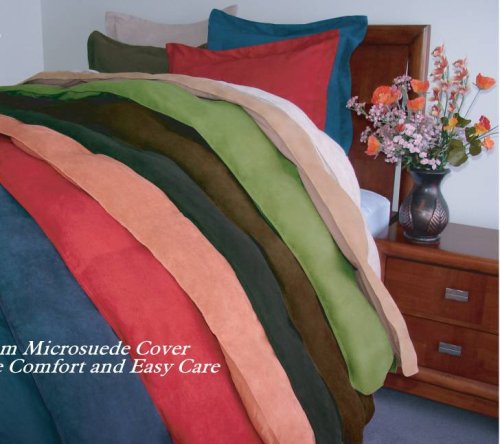 Microsuede 4-piece White Duck Down Comforter Set