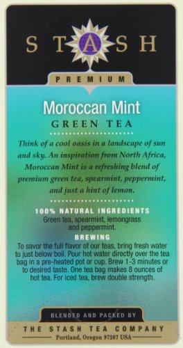 Stash Premium Moroccan Mint Green Tea, Tea Bags, 20-Count Boxes (Pack of 6)