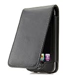AEVI24 Designer Leder Tasche für Apple iPod Touch 4 4G 4 G 4 S 5 5G Schwarz Ledertasche Slim Line Flipcase Case Cover Schutzhülle Edel TOP Qualität