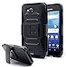 Kyocera Hydro Wave Case,Hydro Air Case, Nagebee Hybrid Armor Stand Case With Holster and Locking Belt Clip Case for Kyocera Hydro Wave / Hydro Air (Holster Combo Black)