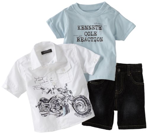 Kenneth Cole Baby-boys Infant Graphic 3 Piece Set, White, 18 Months