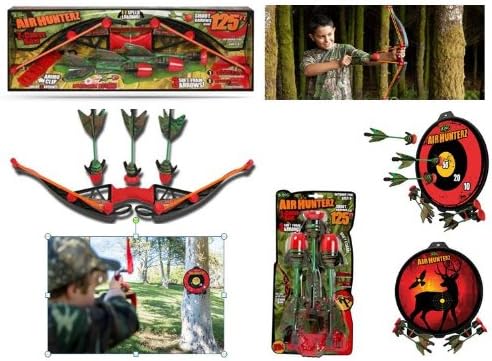 Air Hunterez Z-Curve Bow + Target + Refills Complete Set - Shoot 125 ft for age 8+