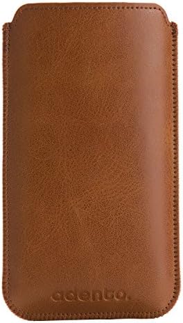 Adento iPhone 6 Case in Brown PU Leather - Protective Pouch Cover with Elastic Pull Strap and soft Interior for the Apple Phone 6