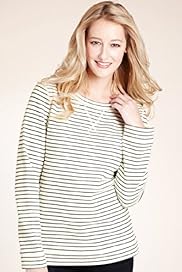 Crew Neck Fine Striped Sweat Top