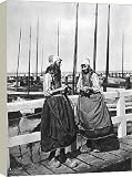 Box Canvas Print of Two girls on the landing stage, Marken, Netherlands, c1934. from Heritage-Images