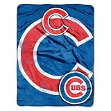 MLB Chicago Cubs 46-Inch by 60-Inch Micro Raschel Plush Blanket "Trip Play" Design