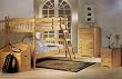 Natural Finish Twin/Convertible Wooden Bunk Bed/Stand/C