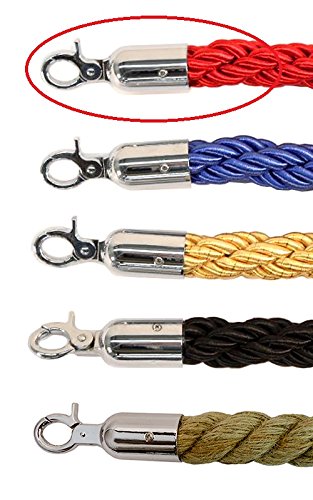 VIP Crowd Control 1771 72 in. Braided Rope with Mirror Hook - Red