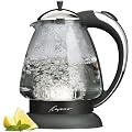 Capresso 259.03 H2O Plus Glass Water Kettle, Polished Chrome