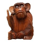 Affe Holz Figur Skulptur Stinkefinger Sitzend Deko Tier Monkey 15cm