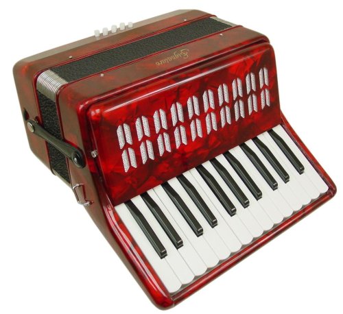 MusicalInstruments: Signature Music Red Piano Accordion 25 Treble Keys New, 1101RD