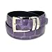 Support Pants - Croc Embossed PURPLE PLUM Bonded Leather Belt Silver-Tone Buckle sz 42