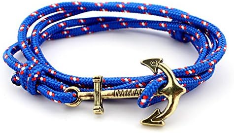 Vintage Anchor Bracelet Charm Multilayer Woven Wrap Adjustable Leather Wristband Men Woman Bangle Unisex Fashion