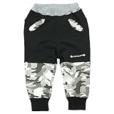 【H28年春物】JEANS-b(ジーンズベー) 製品洗い加工済み30/10裏毛camouflage長丈パンツ 120cm/BK NO.B-361101