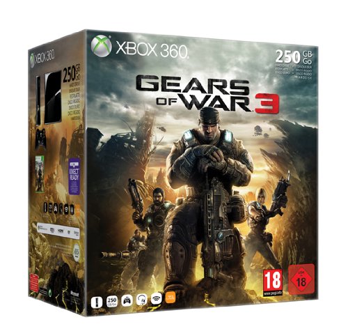Xbox 360 - Konsole Slim 250 GB inkl. Gears of War 3,