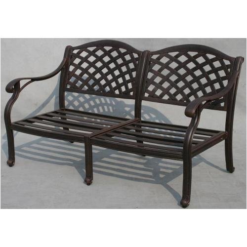 Darlee Nassau Cast Aluminum Loveseat With Cushions