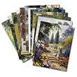 Garden Scenes - Box Set of 12 Assorted Greeting Cards and Patterned Envelopes