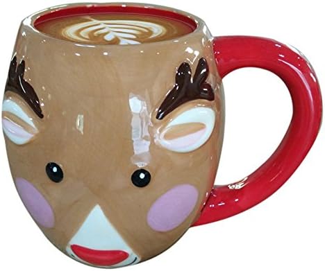 Coffee Mugs Ceramic Oval Mugs Novelty Christmas Gift Mug with Handle Eco-friendly Drinkware Cups Khaki Mouse Style