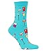 Hot Sox Women's Fun Drinks Crew Socks-1 Pair Pack-Happy Hour Cool & Funny Gifts, Cocktails (Black), Shoe Size: 4-10