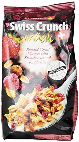 Familia Swiss Crunch Muesli, Clusters with Strawberries & Raspberries, 12-Ounce Bags (Pack of 6) by Familia [Foods]