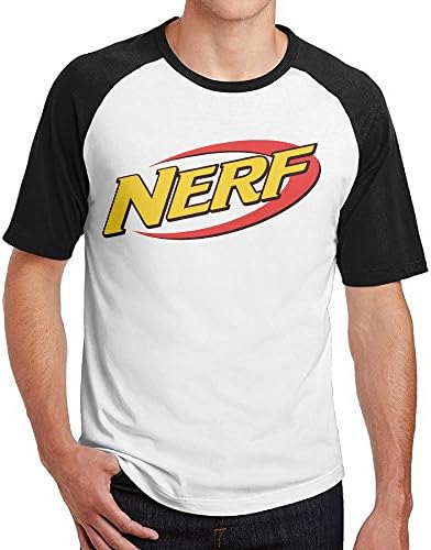 Mens Nerf Logo Cotton Short Sleeve Raglan Shirts XX-Large Black