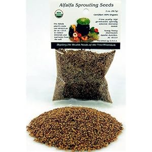 Alfalfa Sprouting Seeds - 2 Oz. Organic Alfalfa Sprout Seed - Growing Salad and Sandwich... by Handy Pantry