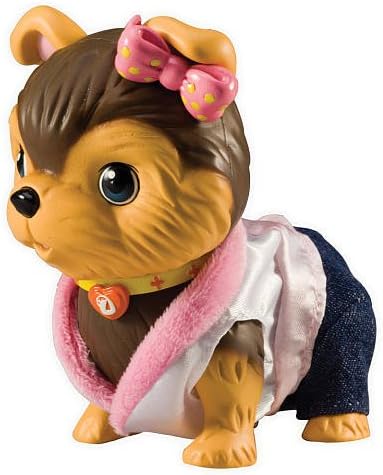 Teacup Doggies Fashion Set Denim White Satin Trim with Pink Collar