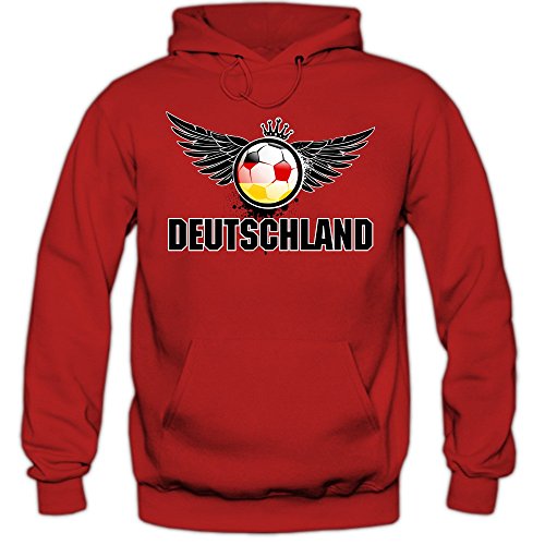 Deutschland EM 2016 #3 Hoody | Fußball | Herren | Die Mannschaft | Trikot | Nationalmannschaft, Farbe:Rot (Red F421);Größe:S