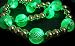 GKI Lighted LED Green Beaded Christmas Garland 20 Lights 6' #100022417