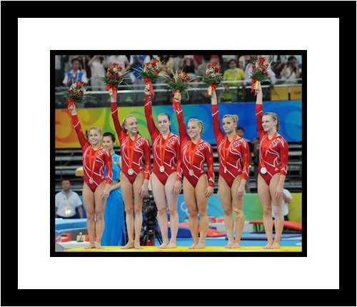 2008 USA Olympics Gymnastics Team Framed 8x10 Photograph All Around Silver Medal