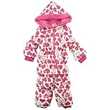 GARACH(ギャラッチ)防寒ハート総柄ジャンプスーツ 90cm/アイボリー NO.AH-334309