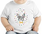 Polka dot frenchie オーガニックベビーTシャツ 12 - 18 Months