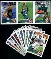 2011 Topps Miami Dolphins Complete Team Set of 13 cards including Henne, Brown, Marshall, Wake, Gates RC, Pouncey RC & more!