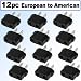 Top Brand European To American Outlet Plug Adapter 12 Pack