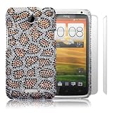 HTC One X Leopard Spots Diamante Case / Cover / Shell / Shield + 2-in-1 Screen Protector Pack Part Of The Qubits Accessories Rangeby Qubits