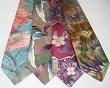 Lot of 4 Men's Assorted Silk & Polyester Art Deco Neckties