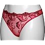 Embroidered Mesh Thong Deep Red