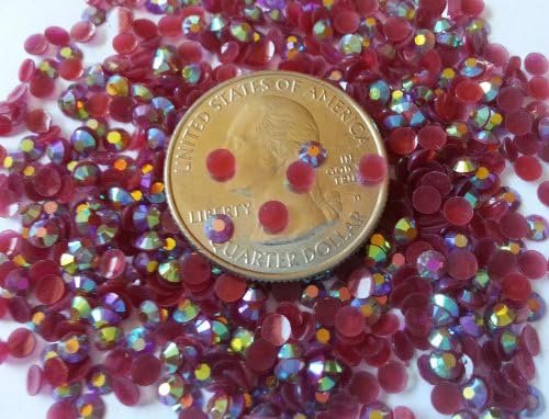 GoldenLiving168 Maroon Red AB Crystal 400pcs Round Jelly Rhinestone 4mm (16ss) 3D Acrylic Nail Art Decoration Cellphone Case (High Quality) USA SELLER! FAST SHIPPING!