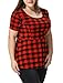 Alya Women Plus Size Short Sleeves Checked Peplum Top