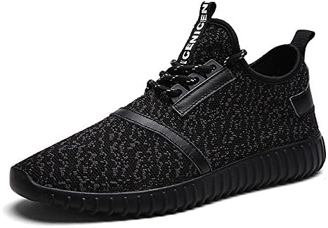 MWSC Men's Casual Fashion Athletic Running Sneaker Lace Up Breathable Gym Daily Walking Shoes, All Black, US 8.5