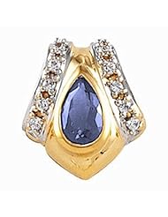 10K Yellow Gold Pear Cut Tanzanite and Diamond Pendant -- LIFETIME WARRANTY