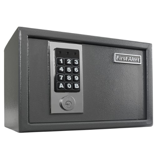 First Alert 2025F Anti-Theft Shelf Safe, 0.28 Cubic Foot, Gray