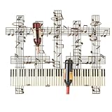 Home/Garden Décor By CBK Musical Keyboard Six Bottle Wall Wine Holder/ Iron/ S Multi Finish Iron
