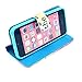 iphone 5C Case, Live the Life you Love Flip Wallet Credit ID Card Slot Holder Phone Case With Stand --Retail Package W Screen Protector --Pink