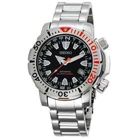 Seiko Men's Automatic Dive Silver-Tone Watch #SNM035