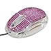 Crystal Case Rhinestone USB Optical LED Scroll Wheel Computer Mouse (Purple)