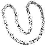 Stainless Steel Mens Fancy Polished Link Chain Necklace 30 inch long 11 mm thickness Lobster Clasp
