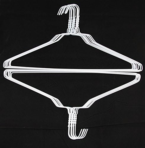 50 White Wire 16", 13 Gauge Sturdy Shirt Clothes Hangers