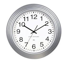 Chaney Instruments 16-Inch Silver Wall Clock with Set and Forget Technology by Chaney Instruments