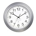 Chaney Instruments 16-Inch Silver Wall Clock with Set & Forget Technology